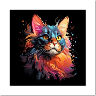 Somali Cat Rainbow Posters and Art